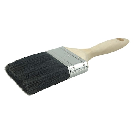 Weiler 3" Wall Paint Brush, Bristle Fill, 3-1/4" Trim Len, Sanded Wood Handle 40022